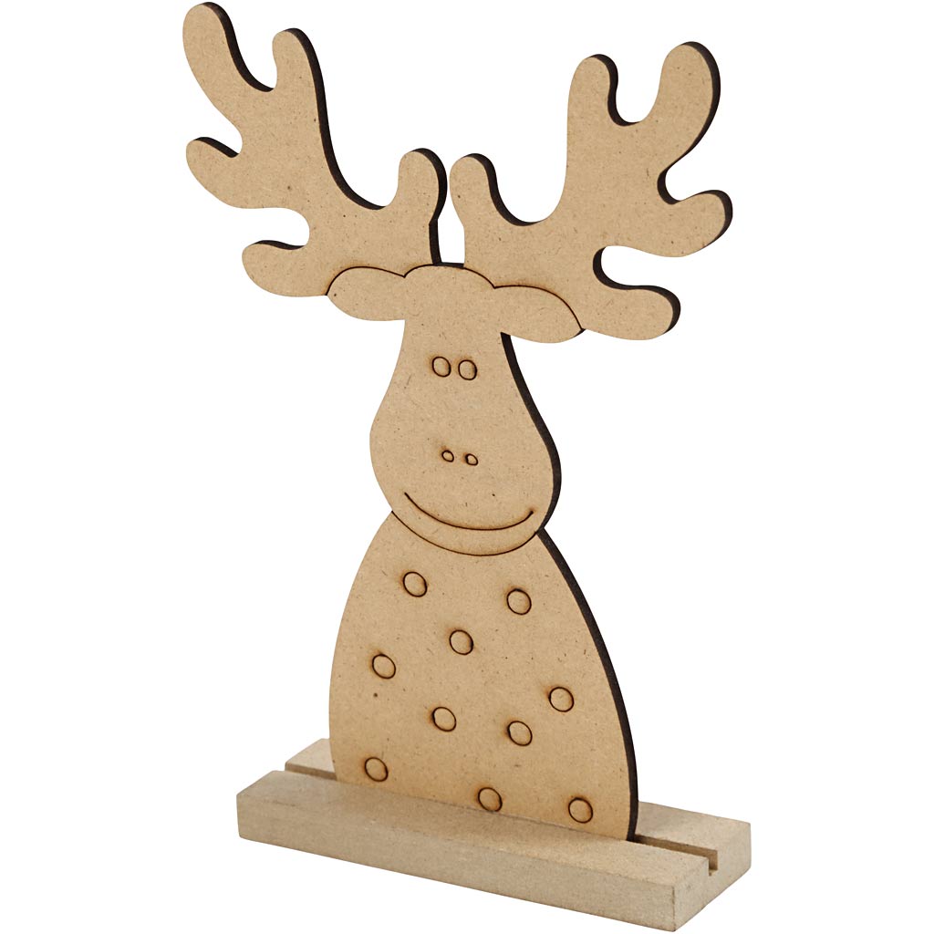 Renna di figure natalizie in legno