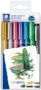 Staedtler design journey metallic pen - promo set 6 kleuren + gratis pigment liner