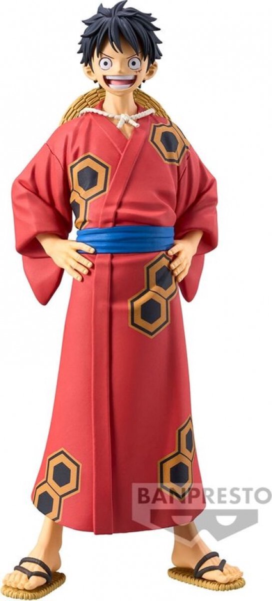 Banpresto de una pieza - la serie grandline - mono wanokuni d. luffy - yukata ver. figuras coleccionables multicolores