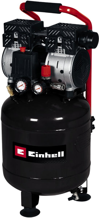 Einhell electric compressor te-ac 24 silent - 750 w - 8 bar - 24 l tank - suction capacity: 135 l min - 57 db (quieter than normal compressors) - oil-free