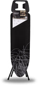 Taurus argenta black strijkplank - 110 x 32 cm - in hoogte verstelbaar tot 81 cm - 100% katoenen hoes - stabiel compact - zwart wit