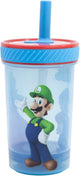 Stor super mario anti-tip plastic beker met siliconen rietje