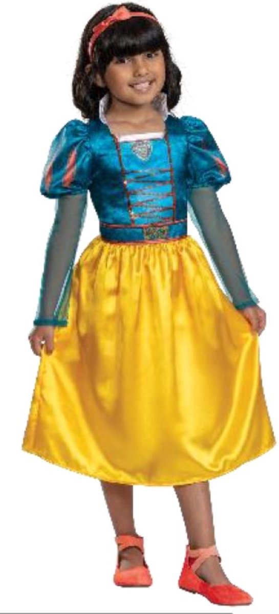 Disfraz disney - blancanieves live action, vestido clasico de blancanieves live action, talla m (7-8 años)