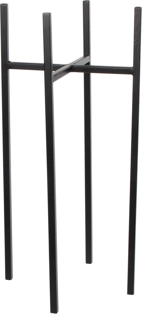Decorazioni in mica - vaso da fiori vaso per piante rialzato standard - nero - l24 x h55 cm - metallo