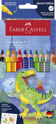 Faber-castell kleurpotloden - jumbo grip dino - 8 colourgrip + 2 metallic grip - met stickers - fc-110922