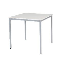Meeting and canteen table 80x80x74cm white aluminum