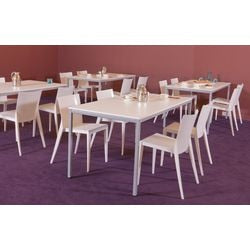 Tavolo riunione e mensa 120x80x74cm alluminio bianco