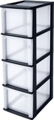 Cassettiera organizer Iris system a4 - 4 cassetti profondi - 4 x 13 l - plastica - nero trasparente - senza ruote