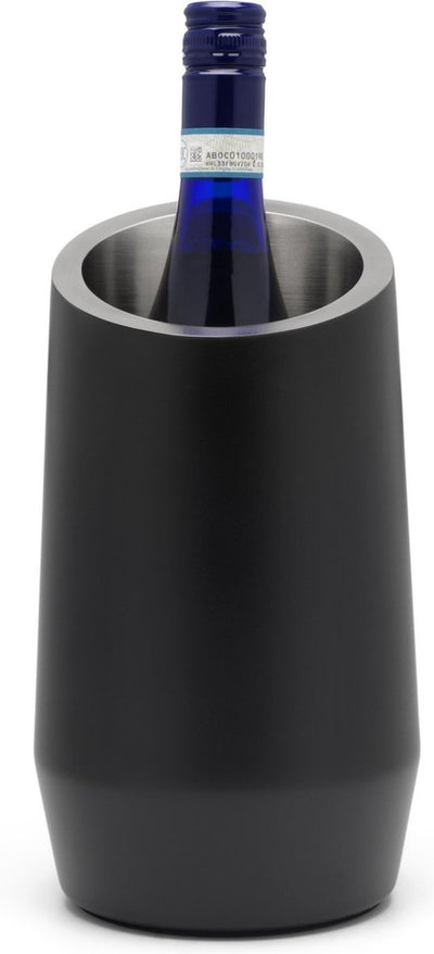 Leopold vienna - refrigeratore per vino a doppia parete in acciaio inossidabile nero opaco