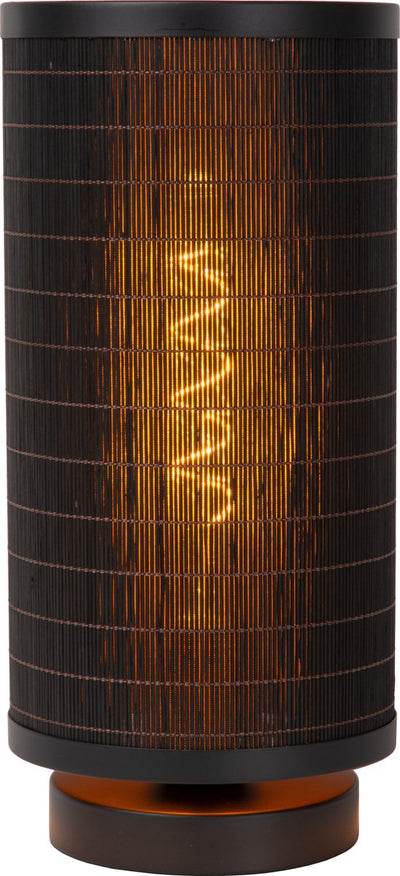 Lucide tagalog - lámpara de mesa - ø 15 cm - 1xe27 - negro - japandi
