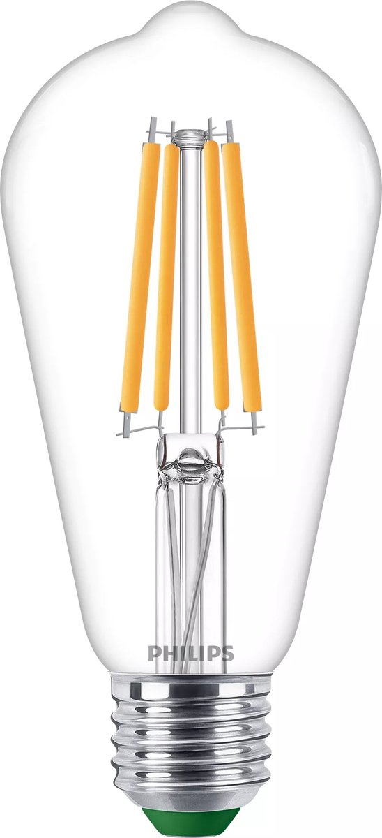 Philips LED Lampada LED Philips ultra efficiente Edison trasparente - 60 W - E27 - luce bianca calda