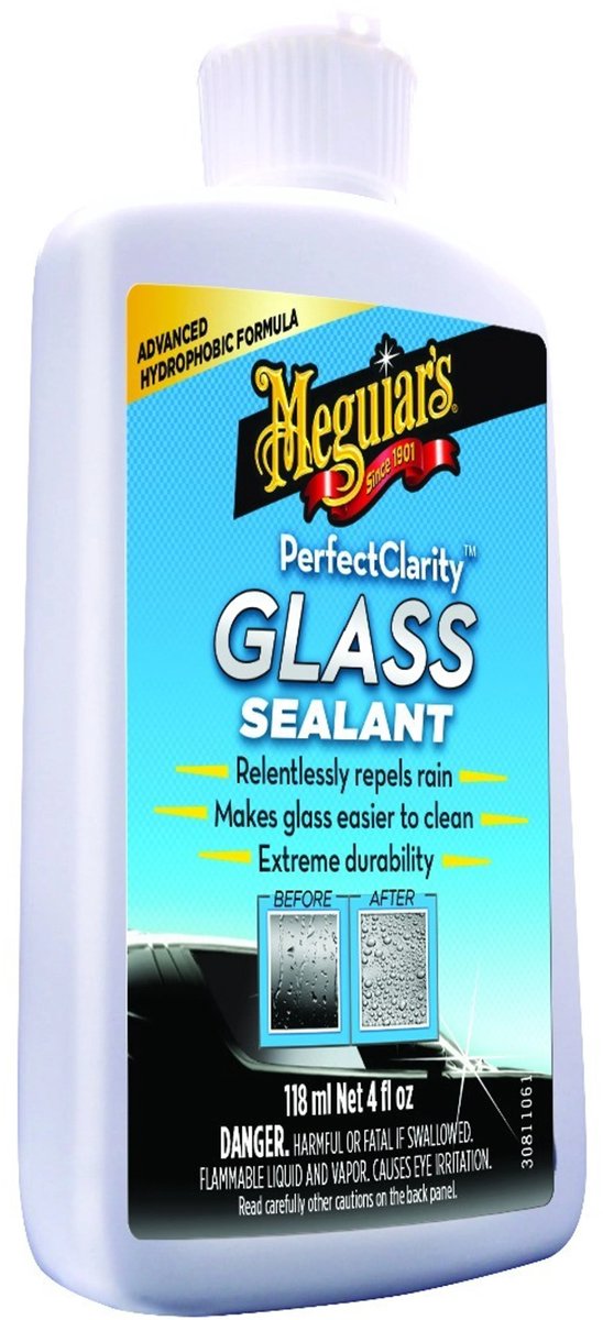 Meguiar's Meguiar's Sigillante per vetri a trasparenza perfetta – 118ml – Guarnizione per vetri per auto – Idrorepellenza idrofobica – Protezione per vetri