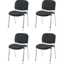 Silla de visita estilo Nowy iso plus estructura cromada gris
