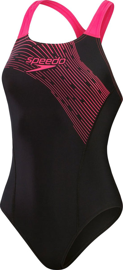 Costume da bagno sportivo da donna intero con logo Speedo Medley - blu navy