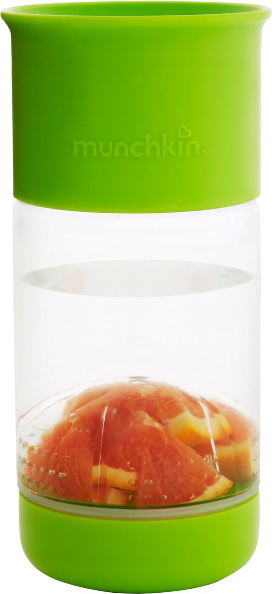 Bicchiere con infusore per frutta Munchkin Miracle - verde - 414 ml - bicchiere con frutta