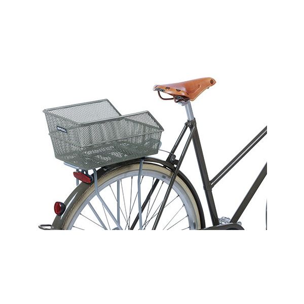 Basil Cento Flower S - Bicycle basket - On the back - Olive Green