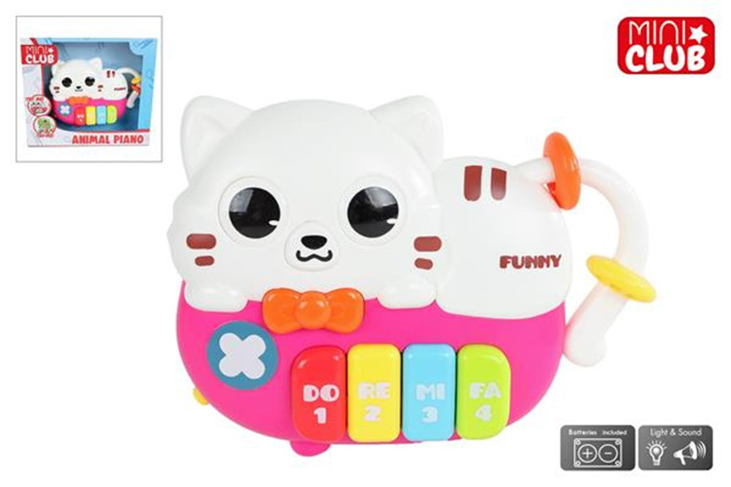 Mini Club Mini Club Dierenpiano Cat con luz y sonido, 15 cm