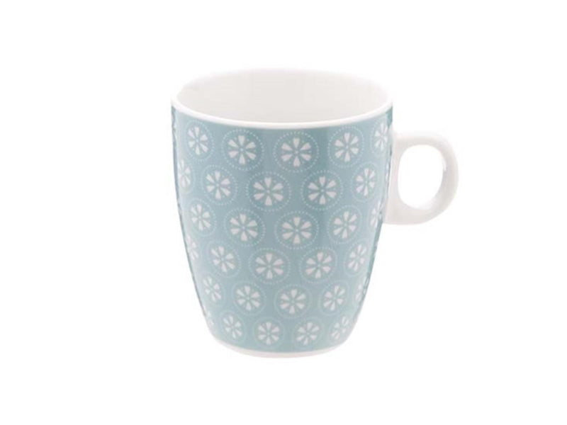 Tazza accogliente e trendy blu con fiori 19cl