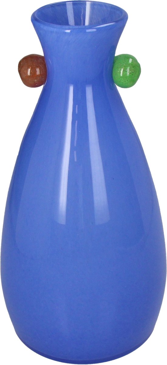 Vaso collezione HD in vetro blu 16x16x31,5cm