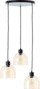 Brilliant casto - lámpara colgante - 3 luces - e27 max 3x25w - cristal - ámbar - negro