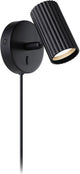 Lampada da parete Eglo Portillo 1 - gu10 - 11 cm - nero - cavo con spina
