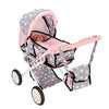 Muñeca PRAM 2 en 1 Rosa gris 66.5x37x69 cm