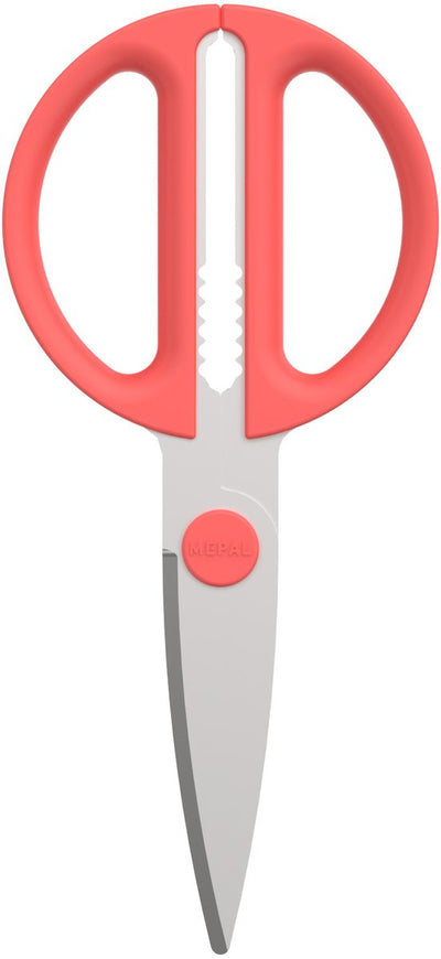 Forbici Mepal Chef It - forbici da cucina - funzione extra per rompere le noci o aprire un guscio - impugnatura ergonomica - utensili da cucina - corallo