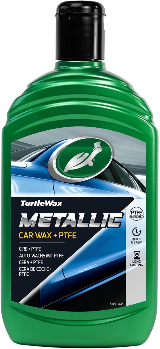 Turtle Wax cera metallizzata+ptfe - protezione lunga durata - proprietà idrorepellenti - non lascia residui né aloni - 500ml