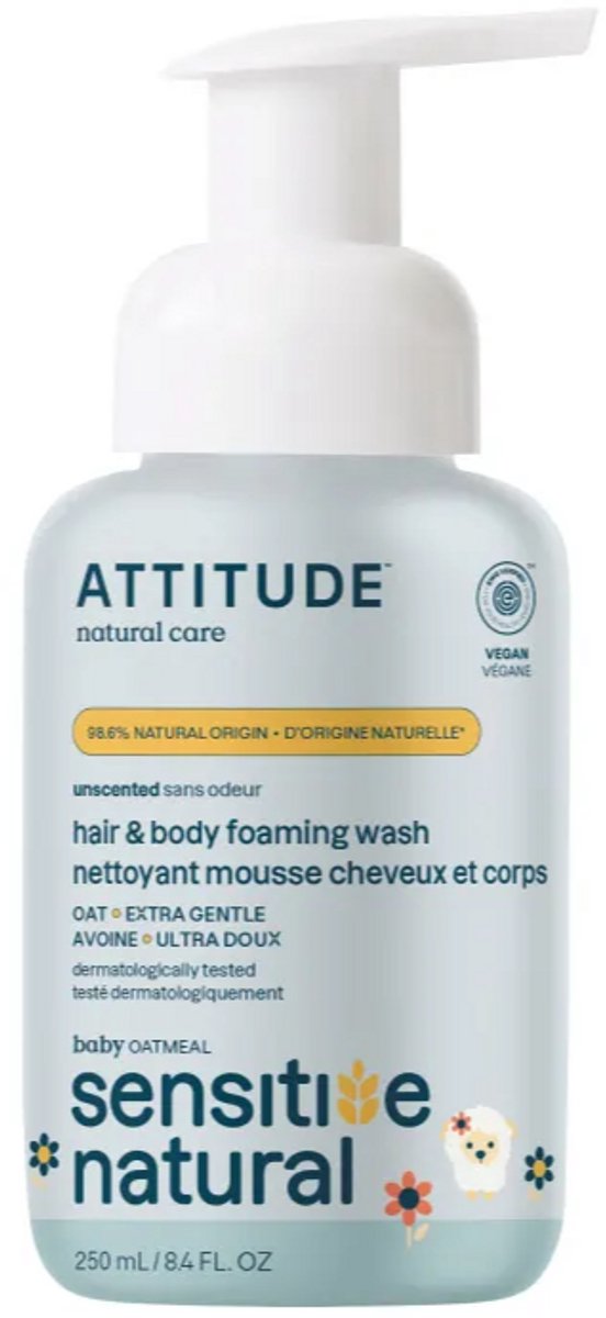Attitude: detergente schiumogeno per la cura della pelle sensibile dei peli del bambino
