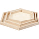 Creativ Company Bandejas de madera diversa, conjunto de 3