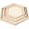 Creativ Company Bandejas de madera diversa, conjunto de 3
