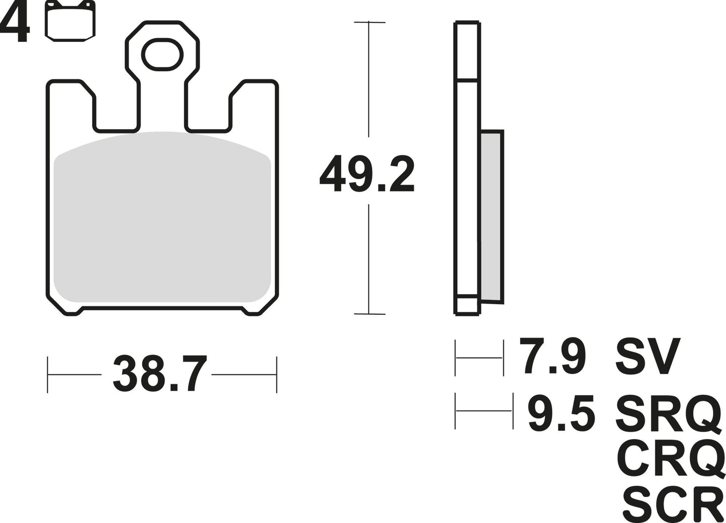 TRW Brake Pad MCB 742 Trq Sint: Metal Racing
