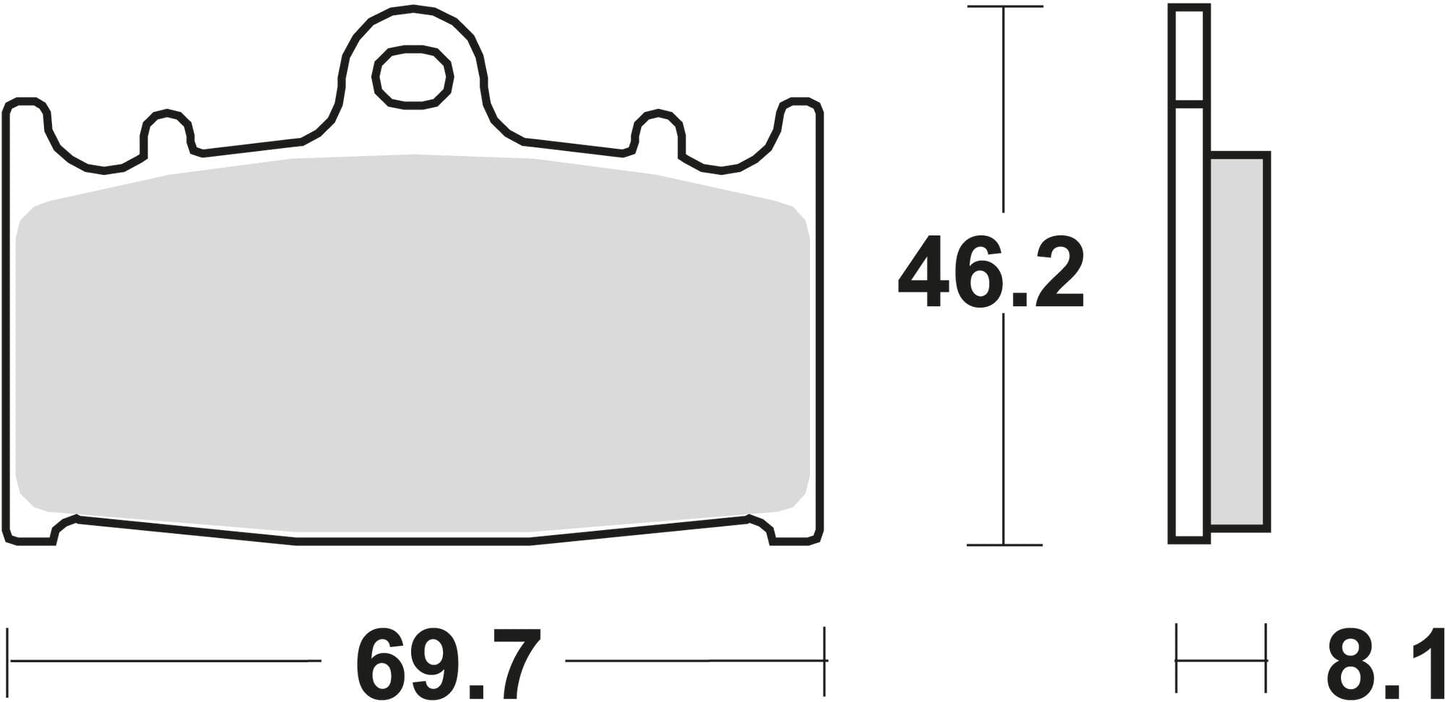 TRW Brake Pad MCB 602 TRQ SINT. Racing metal