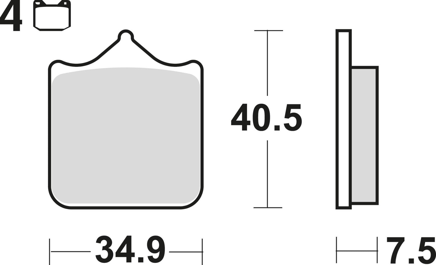 Trw Brake Pad MCB 721 SV Sinterato Metal