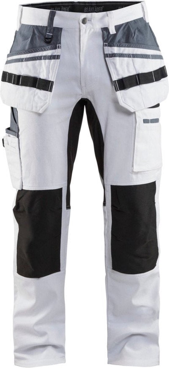 Blåkläder blaklader schilders werkbroek met stretch 1910-1000 - wit zwart - c48