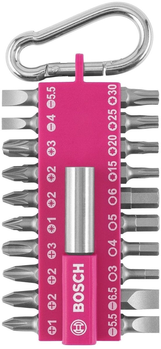 Set di punte per cacciavite Bosch Screws MP da 21 pezzi (fucsia)