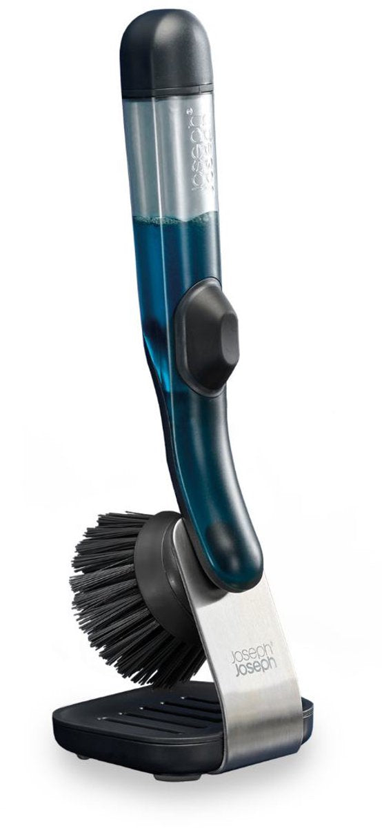 Joseph Joseph Skintech Washing -Cepillo con depósito de jabón y soporte