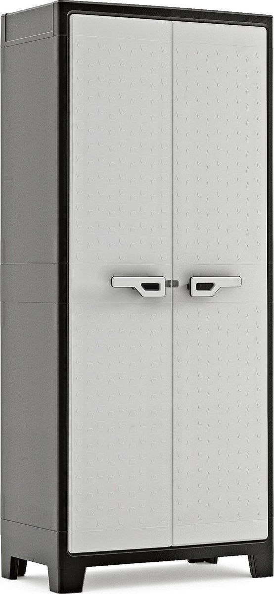 Keter titan hoge kast - 4 planken - 80x44x182cm - zwart grijs