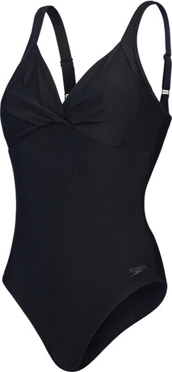 Speedo shaping cross knot 1 piece dames sportbadpak - zwart