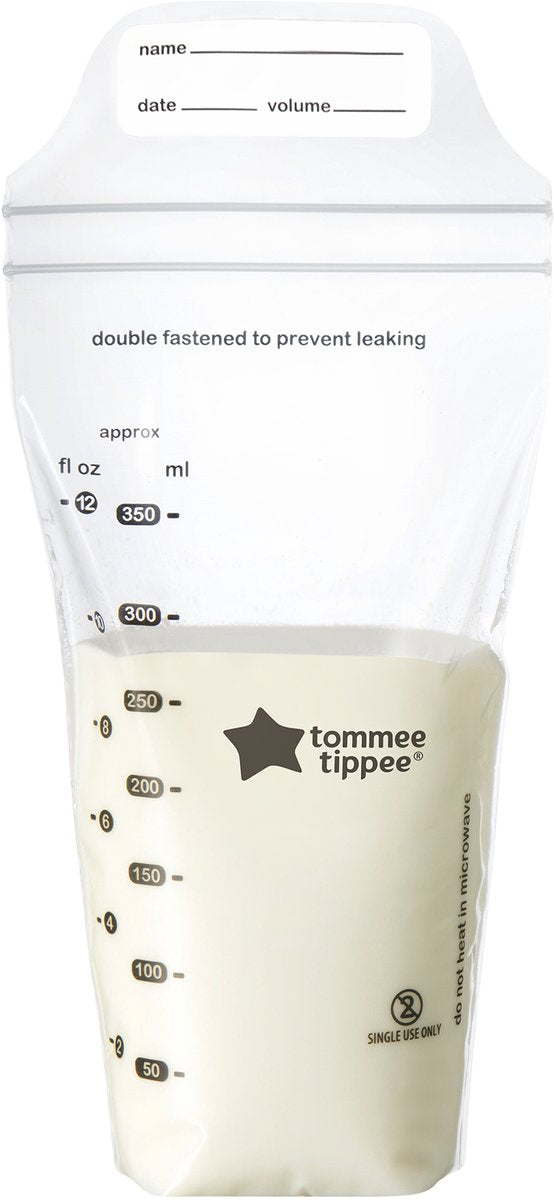 Tommee tippee más cerca de la naturaleza - bolsas para almacenar leche materna - preesterilizadas - doble cierre seguro - un solo uso - 350 ml - 36 piezas