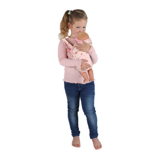 Poppendraagzak roze bloem | 3 stuks
