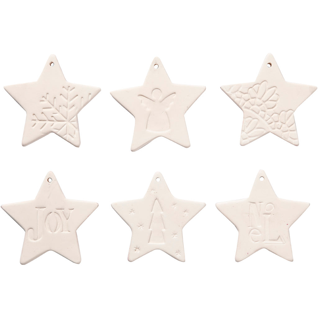 Soprammobili Creative Company da appendere, stella, misura 7x7 cm, bianco, 6 pezzi 1 scatola