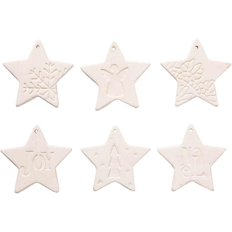 Soprammobili Creative Company da appendere, stella, misura 7x7 cm, bianco, 6 pezzi 1 scatola