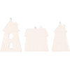 Creativ company decorazioni da appendere, case, h: 7,6-9,7 cm, bianco, 3 pezzi 1 scatola