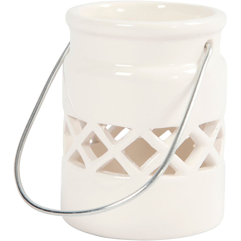 Creativ company lantern, h: 8 cm, d 6.2 cm, white, 2 pieces 1 box