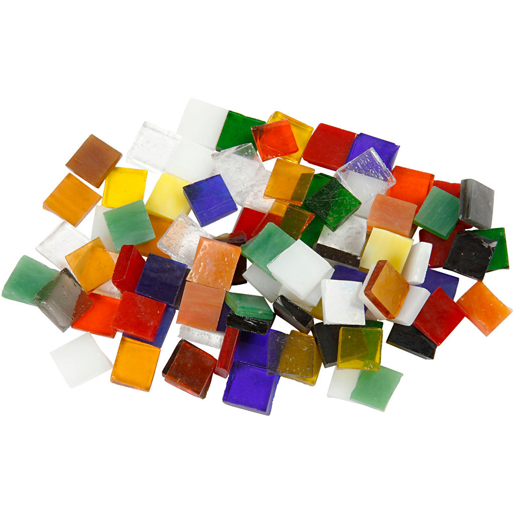 Piastrelle mosaico in vetro dell'azienda Creativ, formato 10x10 mm, spessore 3 mm, ca. 700 pezzi, 454 gr 1 scatola