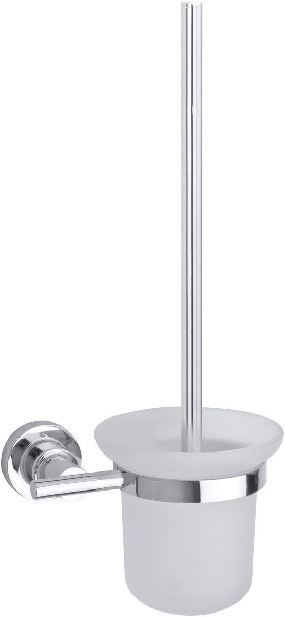 Conjunto de inodoro Tesa luup cristal satinado baño cromado sin taladrar – 385x160x120mm