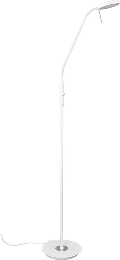Lampada da terra Trio monza - lampada da lettura - bianco opaco - braccio flessibile - dimmerabile - colore della luce regolabile