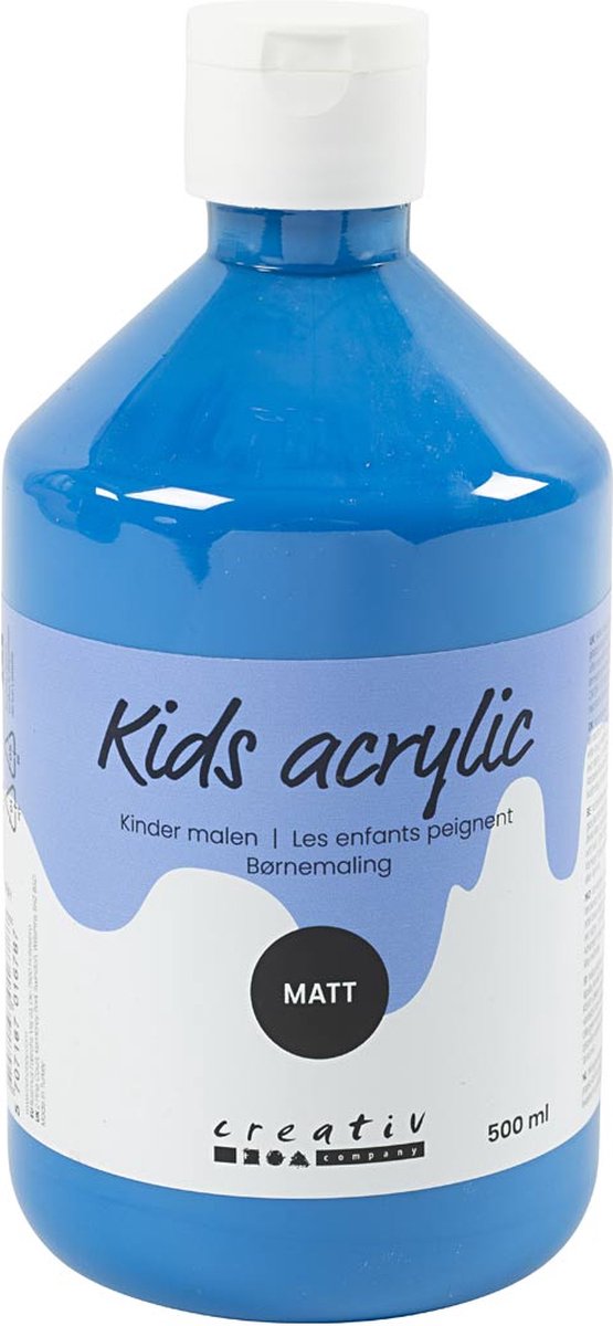 Creativ company pintura acrílica mate, azul primario, 500 ml 1 botella