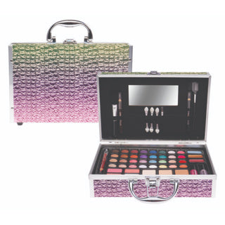 Valigia casual con arcobaleno glitterato